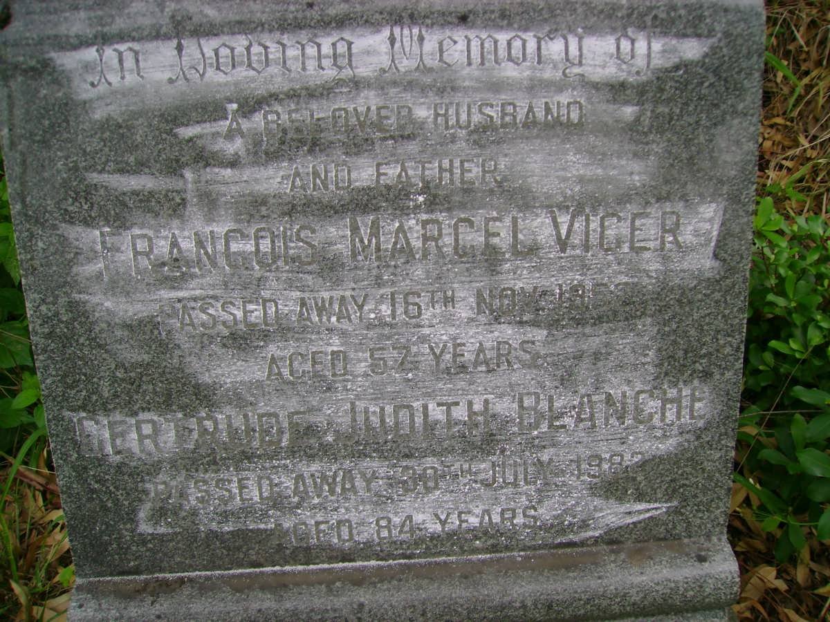 VIGER Francois Marcel -1952 &amp; Gertrude Judith Blanche -1982