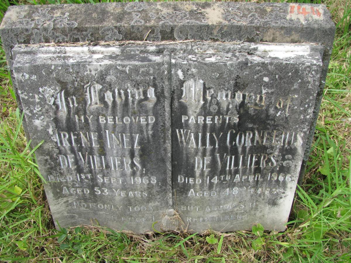 VILLIERS Wally Cornelius, de -1966 &amp; Irene Inez -1968
