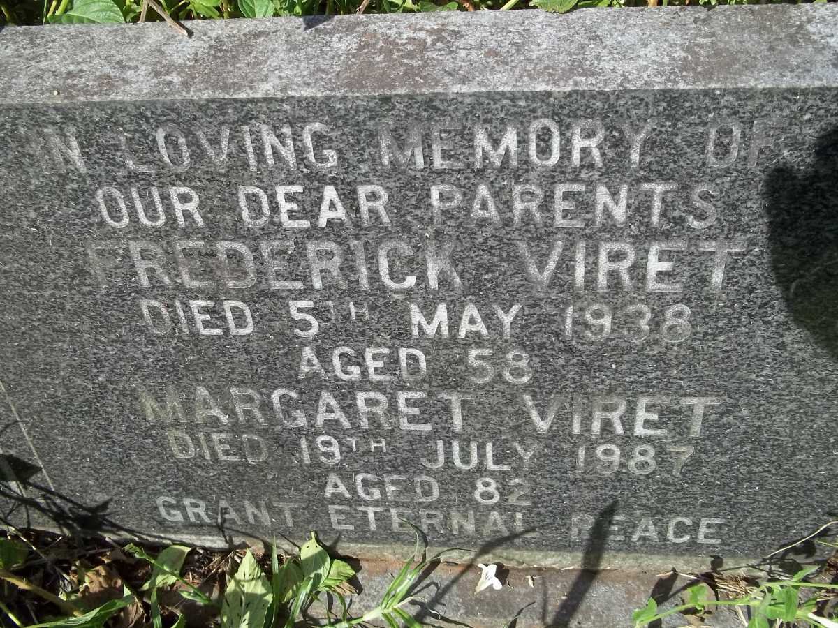 VIRET Frederick -1938 &amp; Margaret -1987
