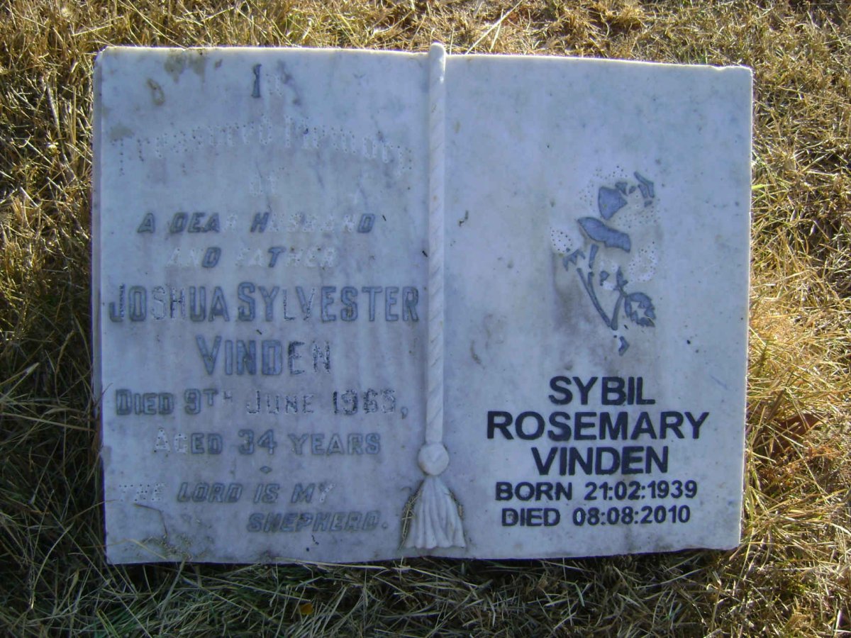 VINDEN Joshua Sylvester -1965 &amp; Sybil Rosemary 1939-2010