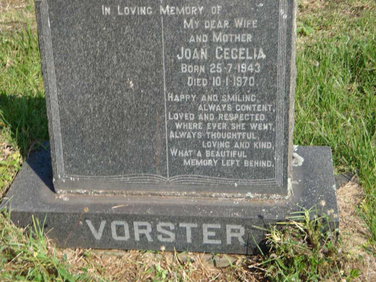 VORSTER Joan Cecilia 1943-1970