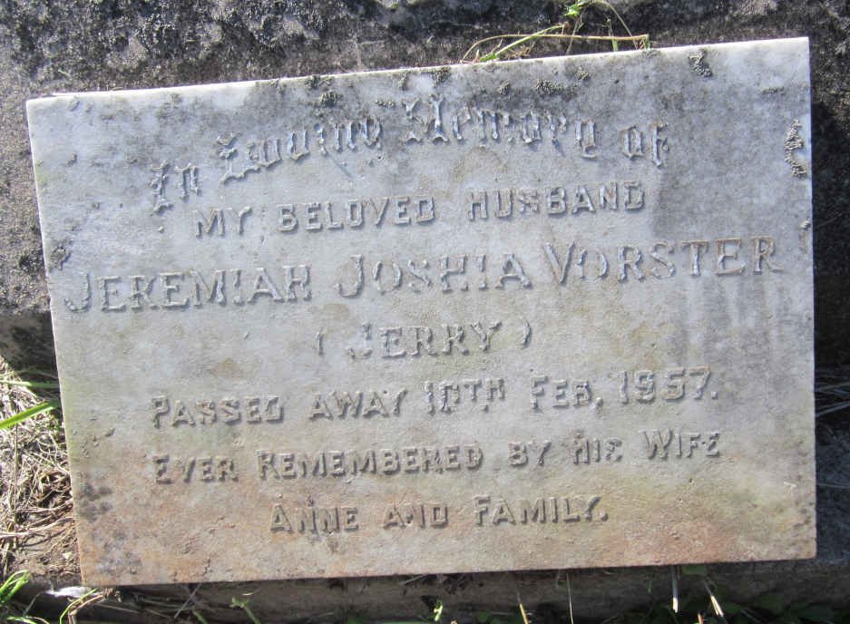 VORSTER Jeremiah Joshia -1957