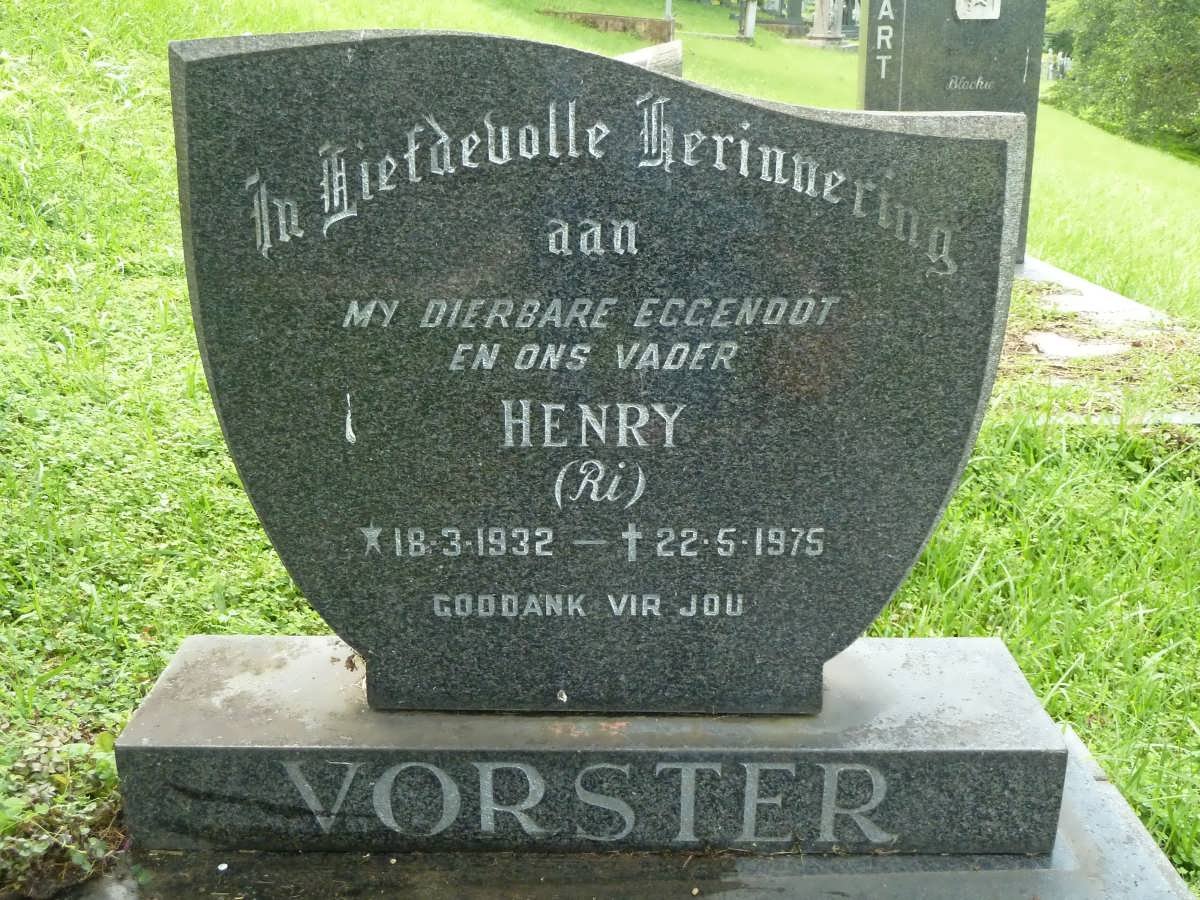 VORSTER Henry 1932-1975