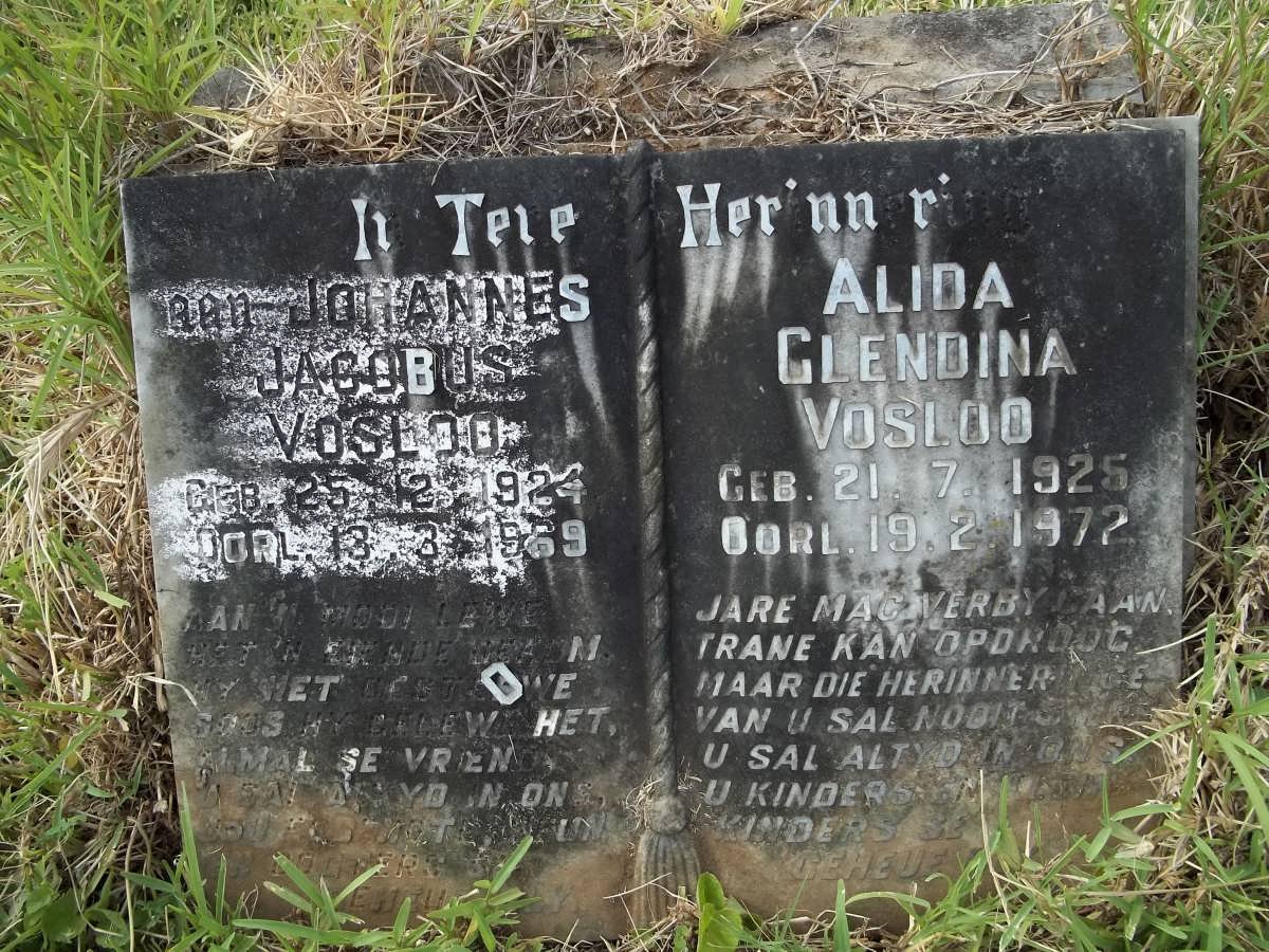 VOSLOO Johannes Jacobus 1924-1969 &amp; Alida Glendina 1925-1972