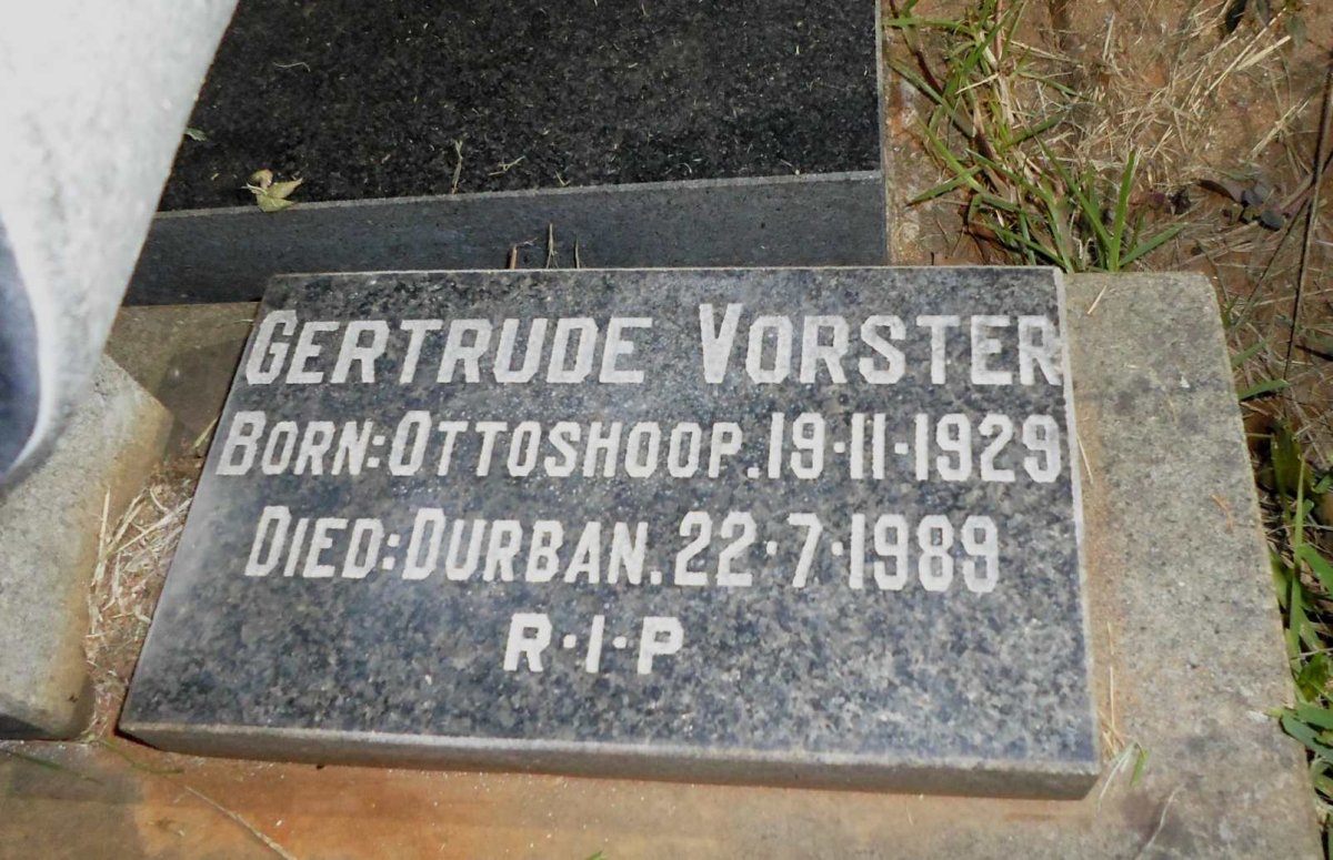 VORSTER Gertrude 1929-1989