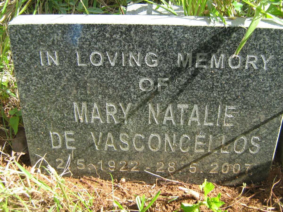 VASCONCELLOS Mary Natalie, de 1922-2007