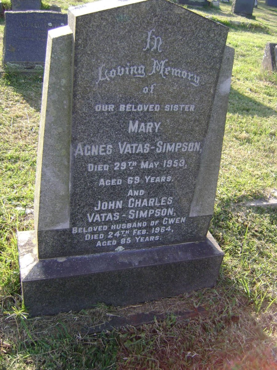 VATAS-SIMPSON John Charles -1964 :: VATAS-SIMPSON Mary Agnes -1953