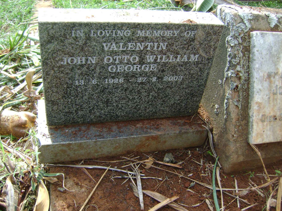 VALENTIN John Otto William George 1926-2003 ::VALENTIN Jené Marie 1979-1979 :: VALENTIN John Otto William George -1955