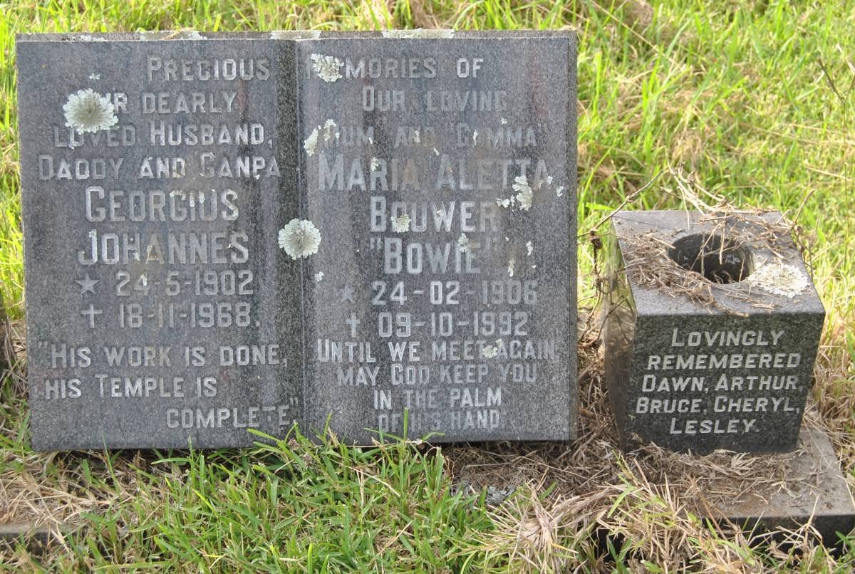 VLOTMAN Georgius Johannes 1902-1968 &amp; Maria Aletta Bouwer 1906-1992