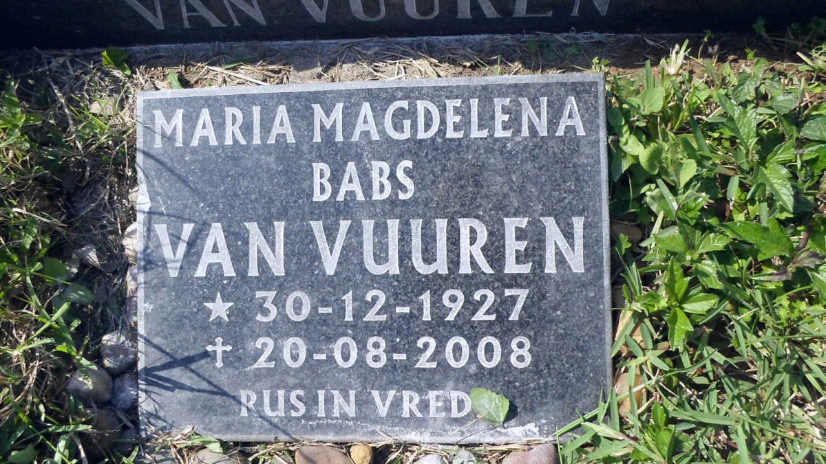 VUUREN Maria Magdalena, van 1927-2008