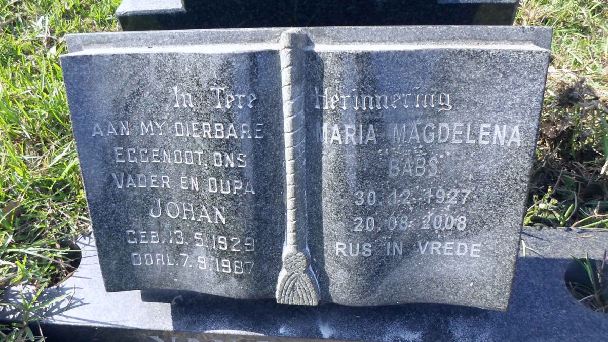 VUUREN Johan, van 1929-1987 &amp; Maria Magdalena 1927-2008