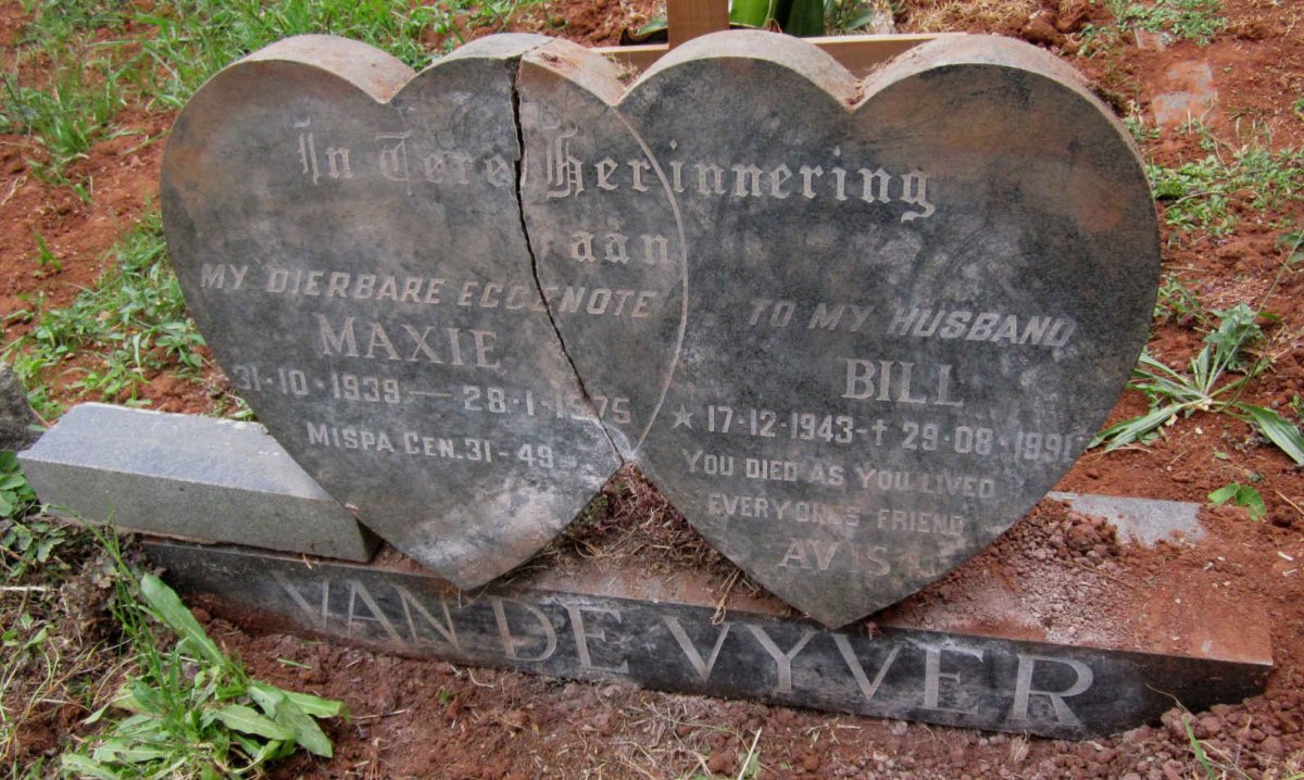 VYVER Bill, van de 1943-1991 &amp; Maxie 1939-1975