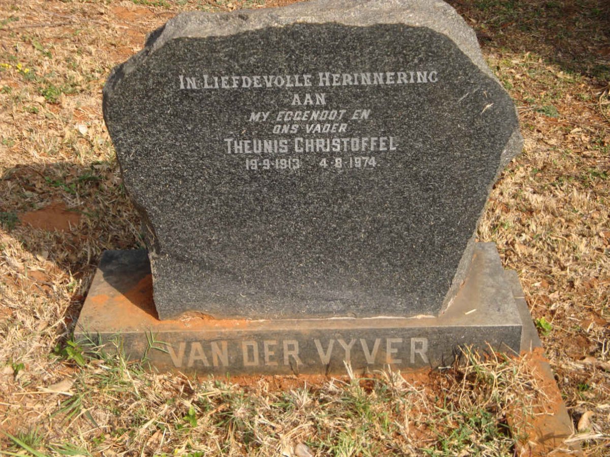 VYVER Theunis Christoffel, van der 1913-1974