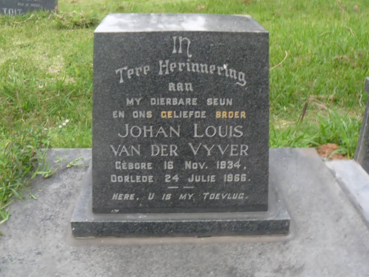 VYVER Johan Louis, van der 1934-1966