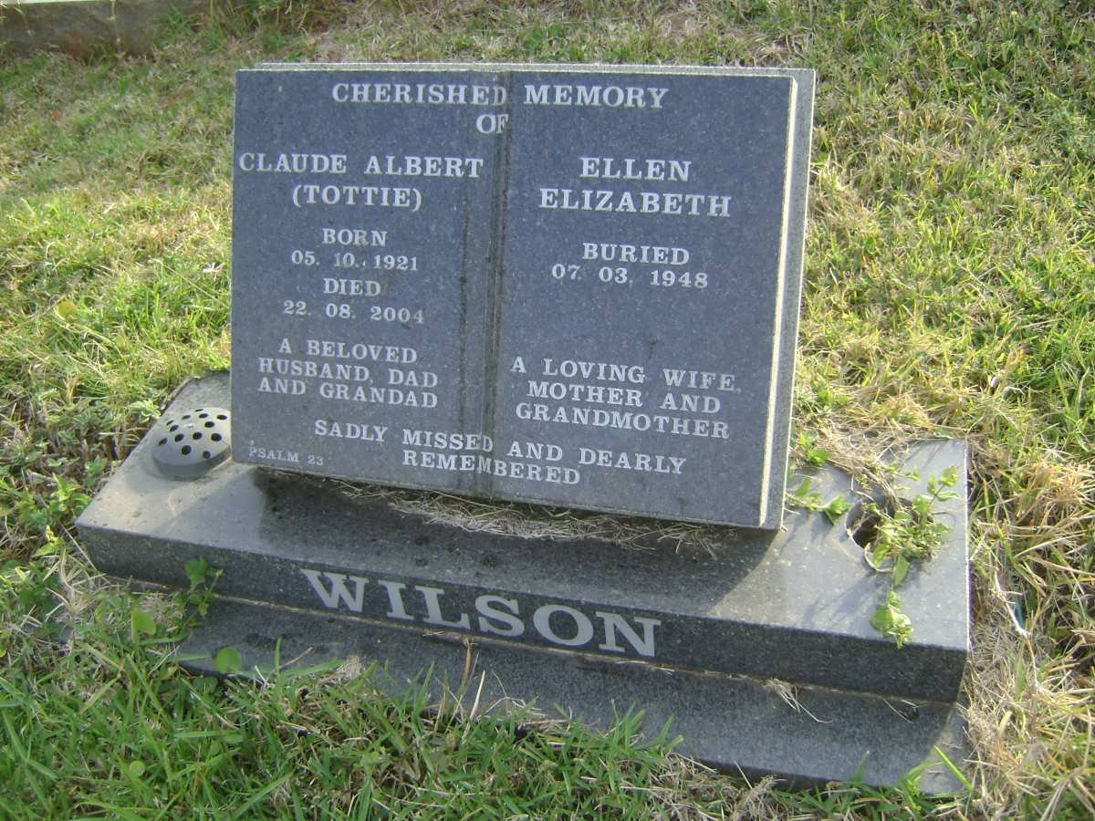 WILSON Claude Albert 1921-2004 &amp; Ellen Elizabeth -1948