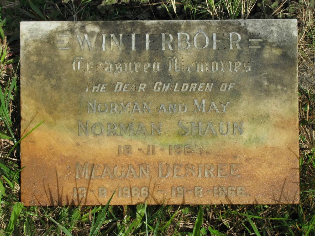 WINTERBOER Norman Shaun -1963 :: WINTERBOER Meagan Desiree 1966-1966