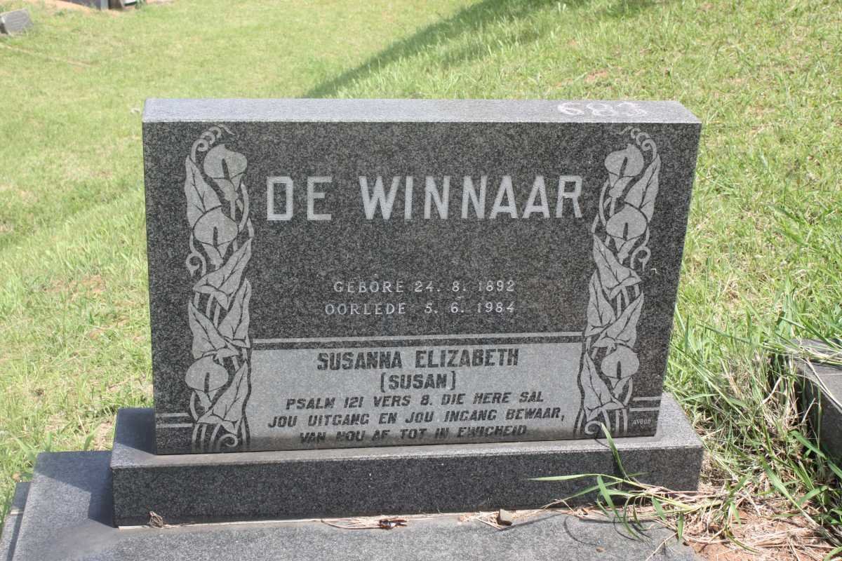 WINNAAR Susanna Elizabeth, de 1892-1984