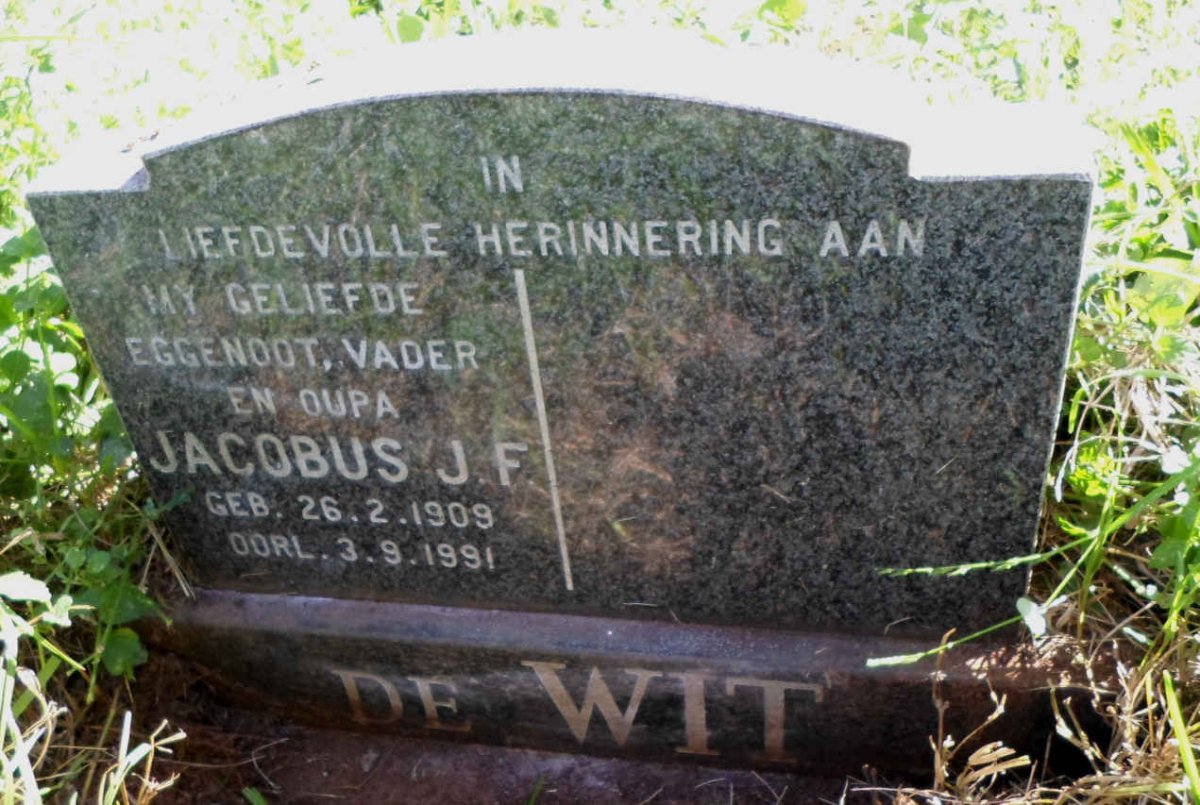 WIT Jacobus J.F., de 1909-1991