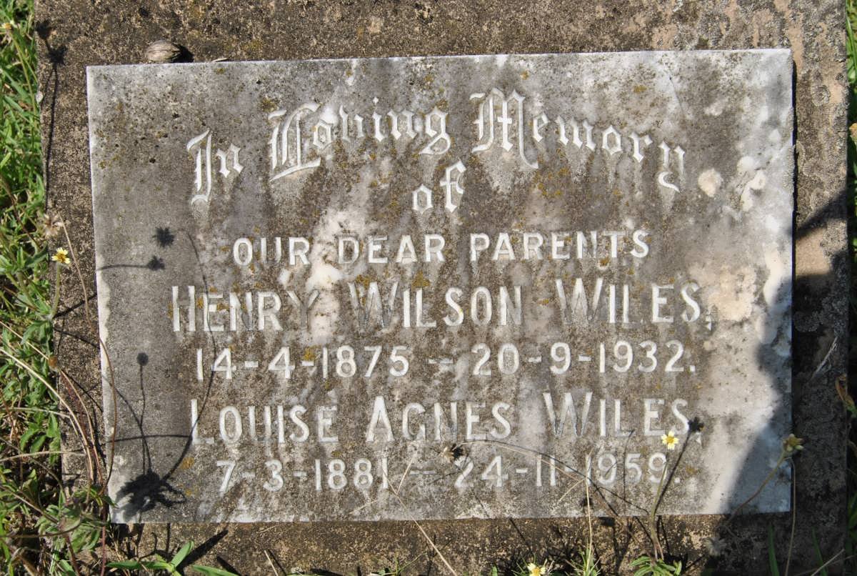 WILES Henry Wilson 1879-1932 &amp; Louise Agnes 1881-1959