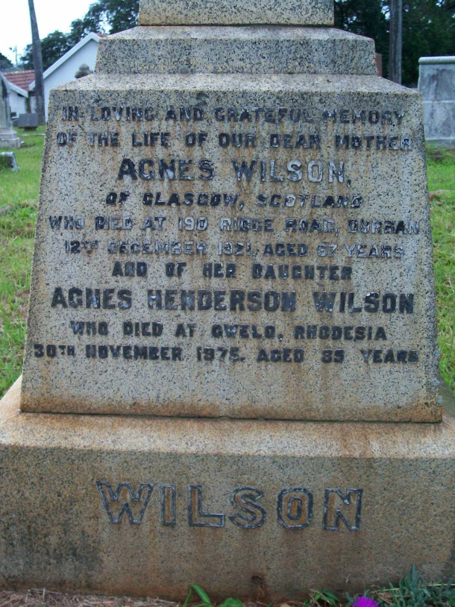 WILSON Agnes -1921 :: HENDERSON Agnes nee WILSON -1975
