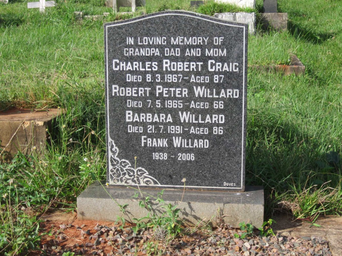 WILLARD Charles Robert Craig -1967 :: WILLARD Robert Peter -1965 :: WILLARD Barbara -1991 :: WILLARD Frank 1938-2006