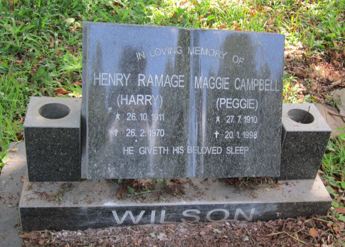 WILSON Henry Ramage 1911-1970 &amp; Maggie Campbell 1910-1998