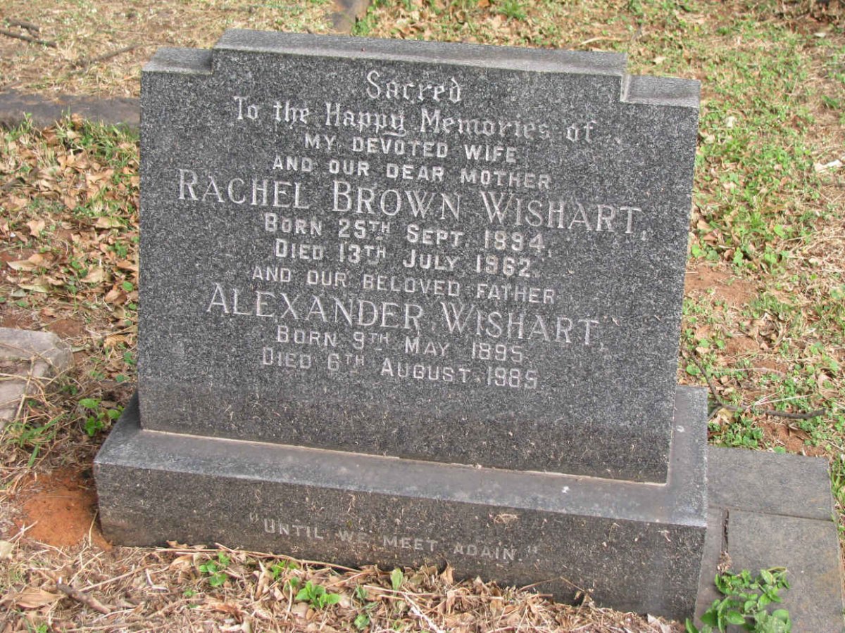 WISHART Alexander 1895-1985 &amp; Rachel Brown 1894-1962