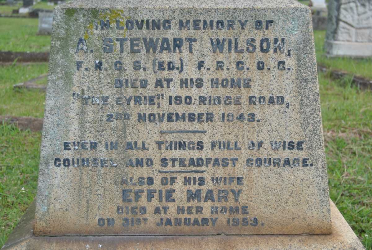 WILSON A. Stewart -1943 &amp; Effie Mary -1953
