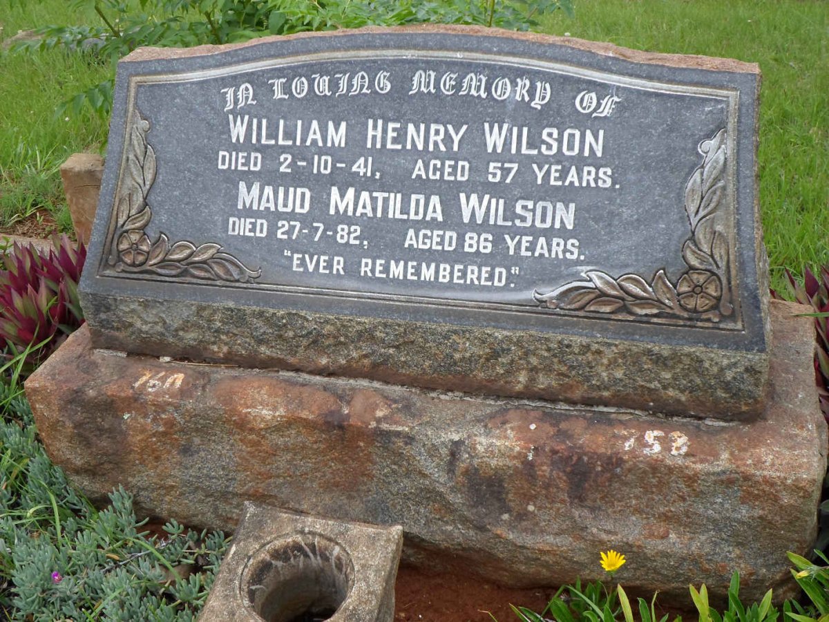 WILSON William Henry -1941 &amp; Maud Matilda -1982