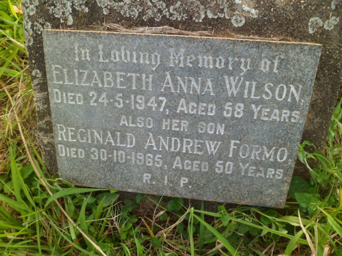 WILSON Elizabeth Anna -1947 :: FORMO Reginald Andrew -1965