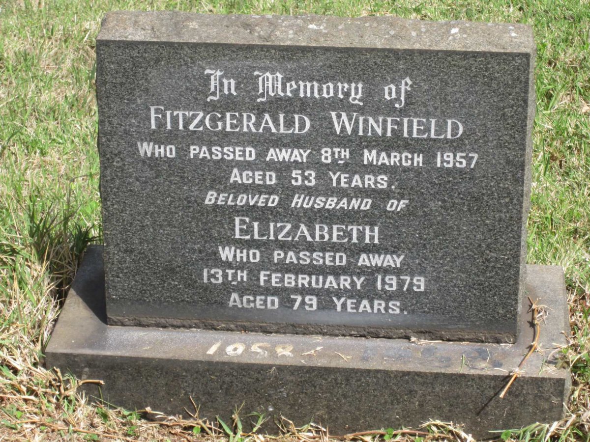WINFIELD Fitzgerald -1957 &amp; Elizabeth -1979