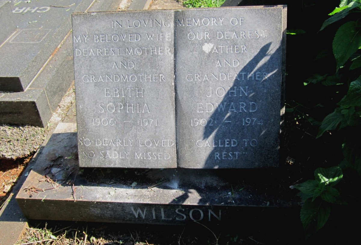 WILSON John Edward 1902-1974 &amp; Ebith Sophia 1906-1971