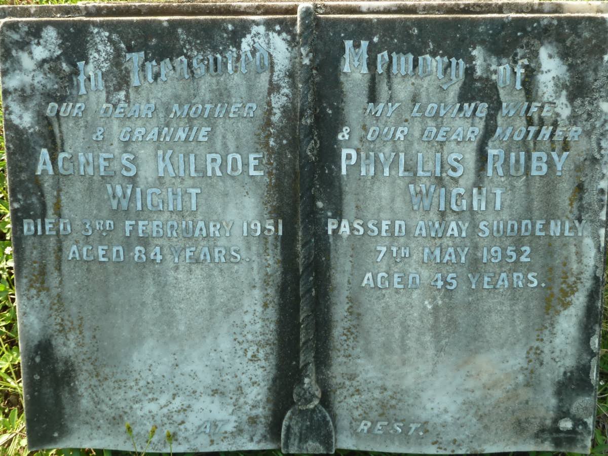 WIGHT Agnes Kilroe -1951 :: Phyllis Ruby -1952