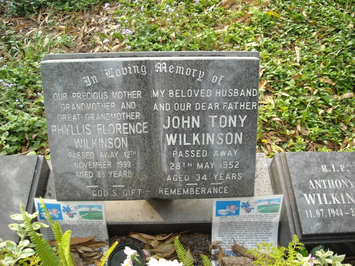 WILKINSON John Tony -1952 :: WILKINSON Phyllis Florence -1999 :: WILKINSON Anthony 1944-2009
