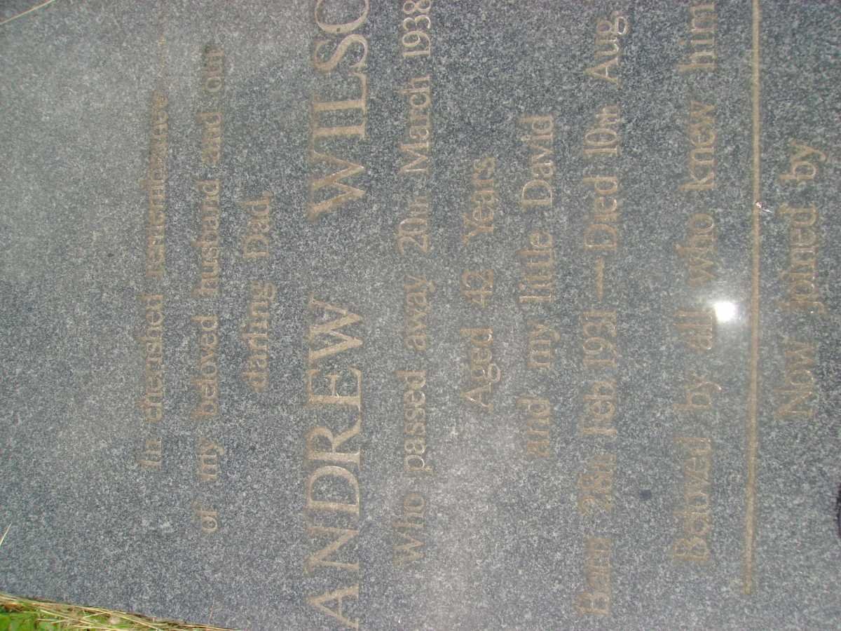 WILSON Andrew -1938 :: WILSON David 1931-1943