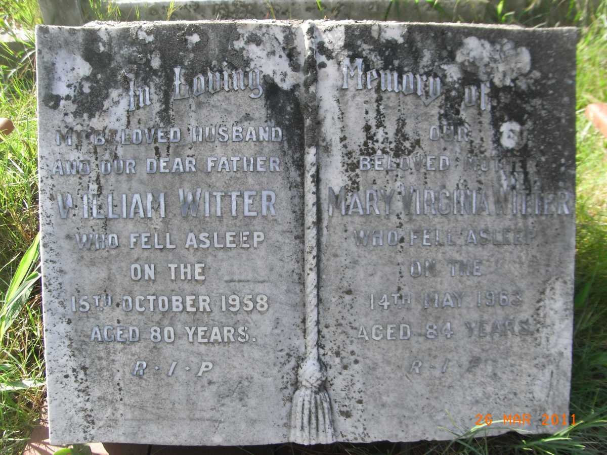 WITTER William -1958 &amp; Mary Virginia -1963