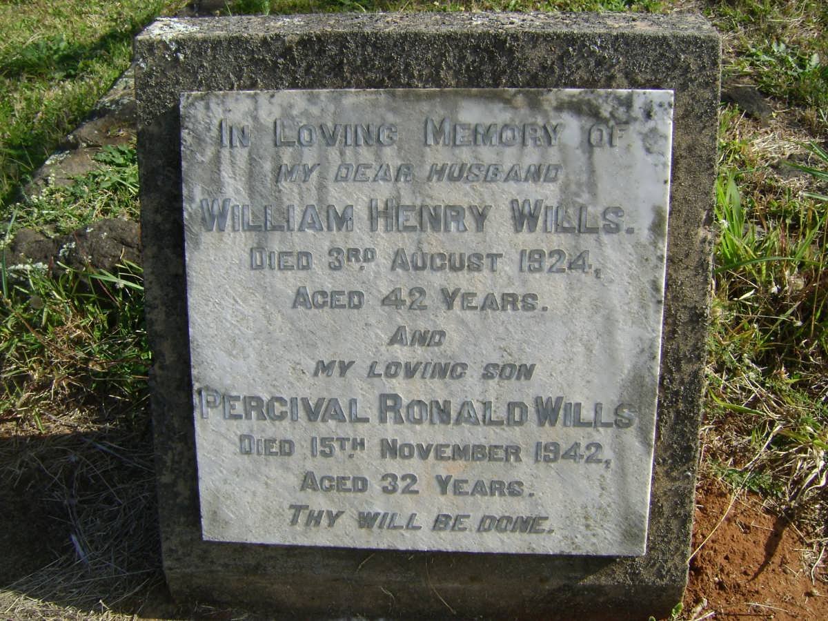 WILLS William Henry -1924 :: WILLS Percival Ronald -1942