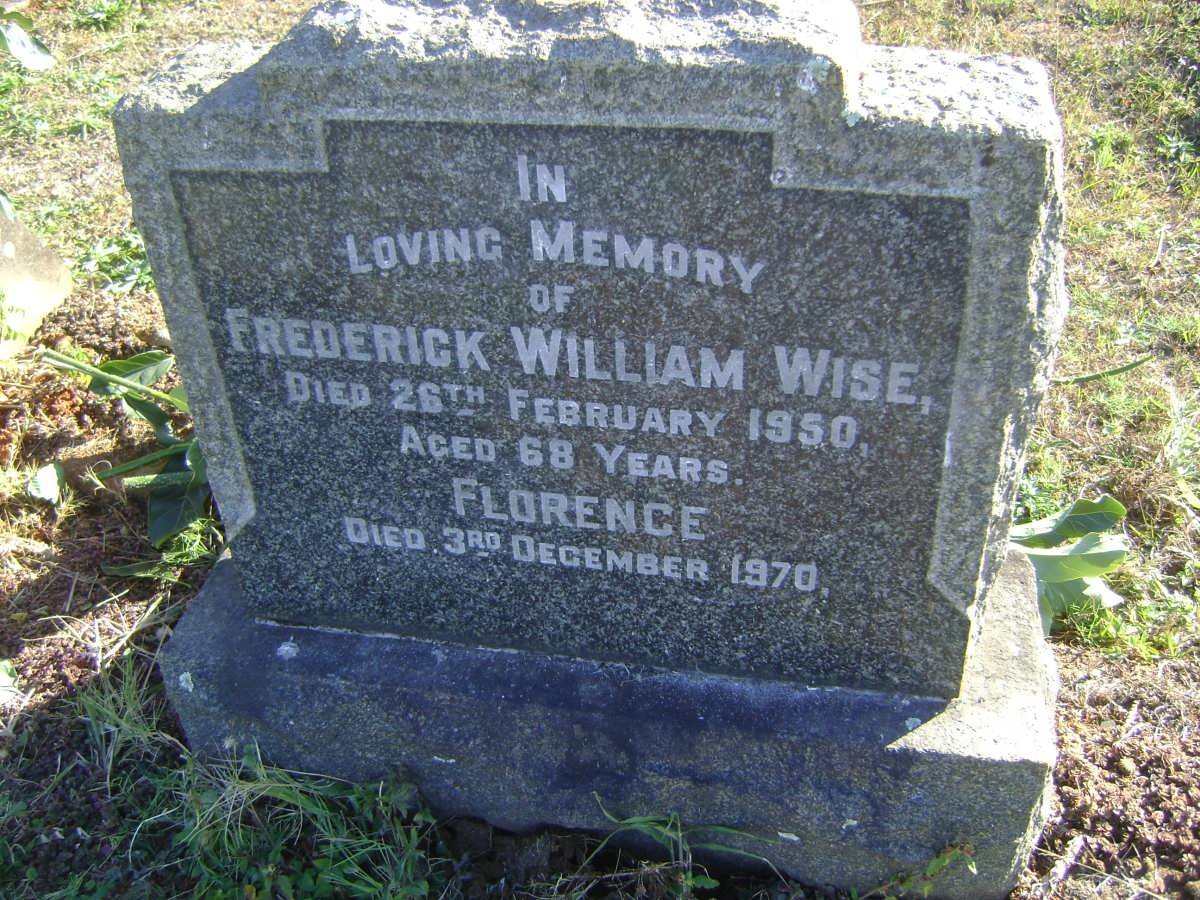 WISE Frederick William -1950 &amp; Florence -1970