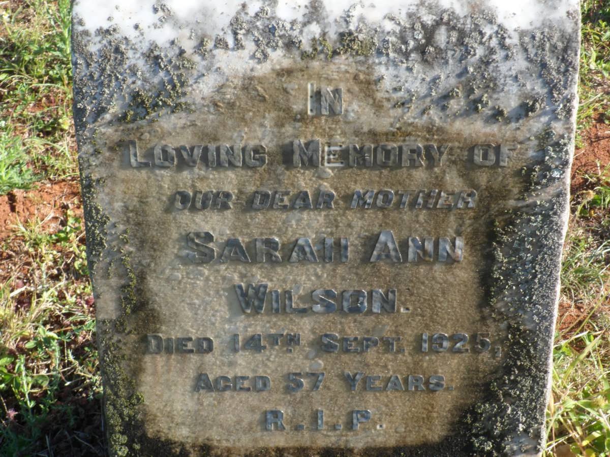 WILSON Sarah Ann -1925