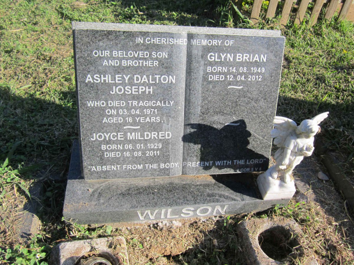 WILSON Glyn Brian 1949-2012 :: WILSON Joyce Mildred 1929-2011 :: WILSON Ashley Dalton Joseph -1971