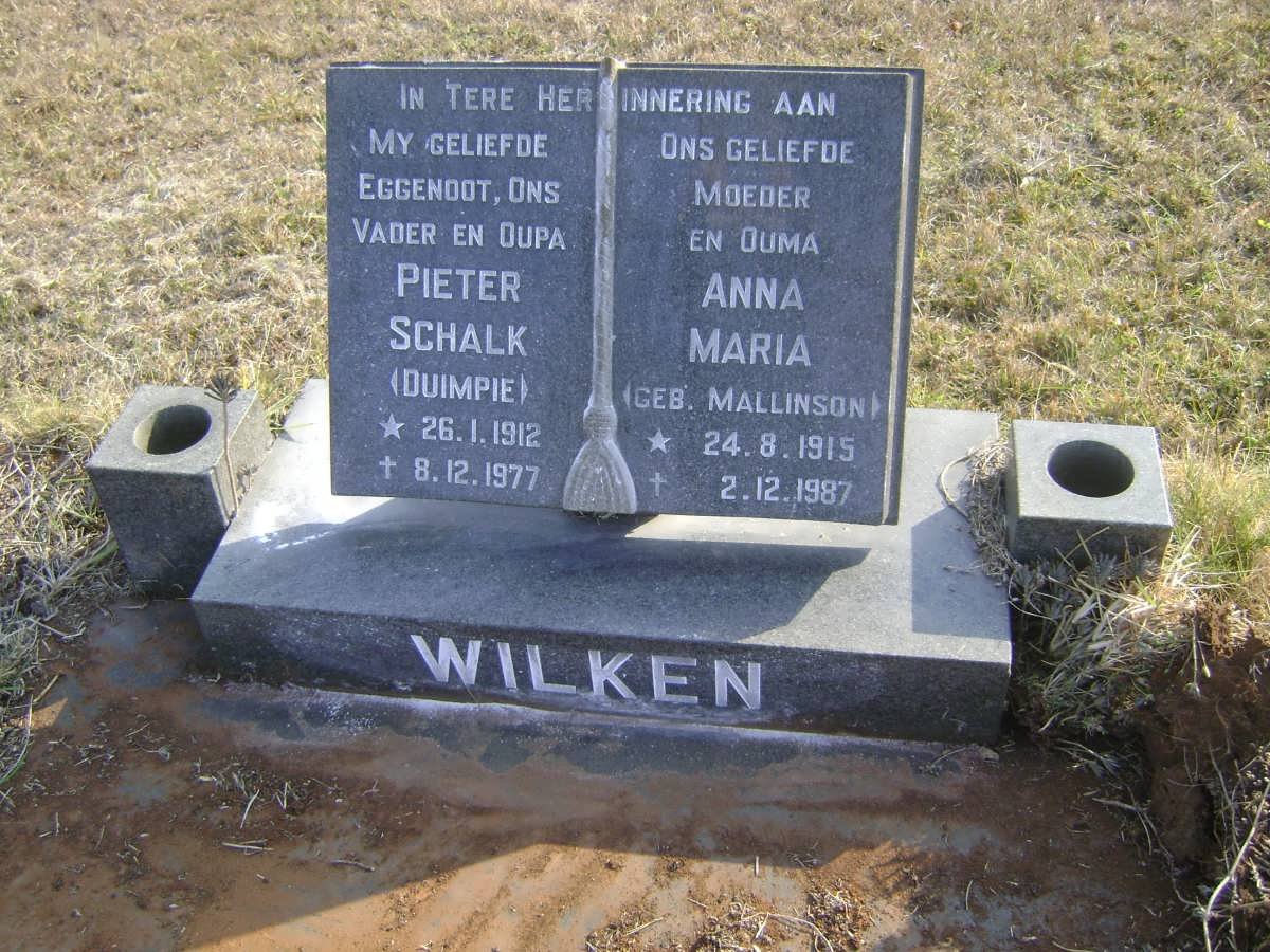 WILKEN Pieter Schalk 1912-1977 &amp; Anna Maria MALLINSON 1915-1987