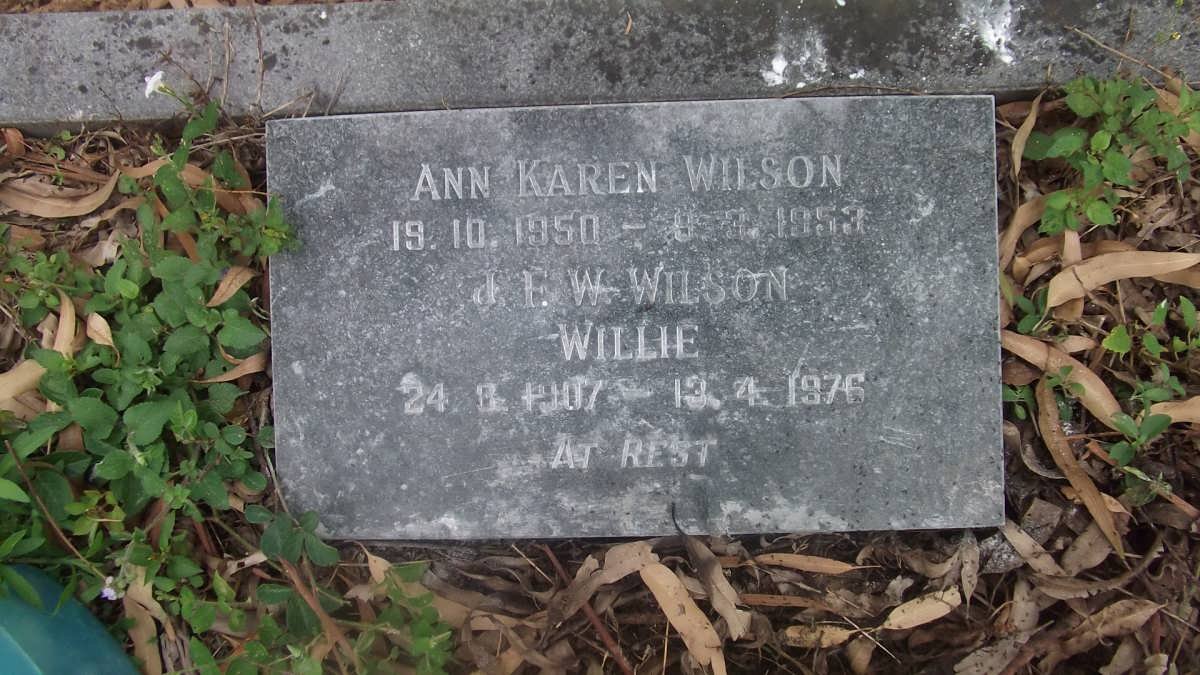 WILSON J.F.W. 1907-1976 :: WILSON Ann Karen 1950-1953