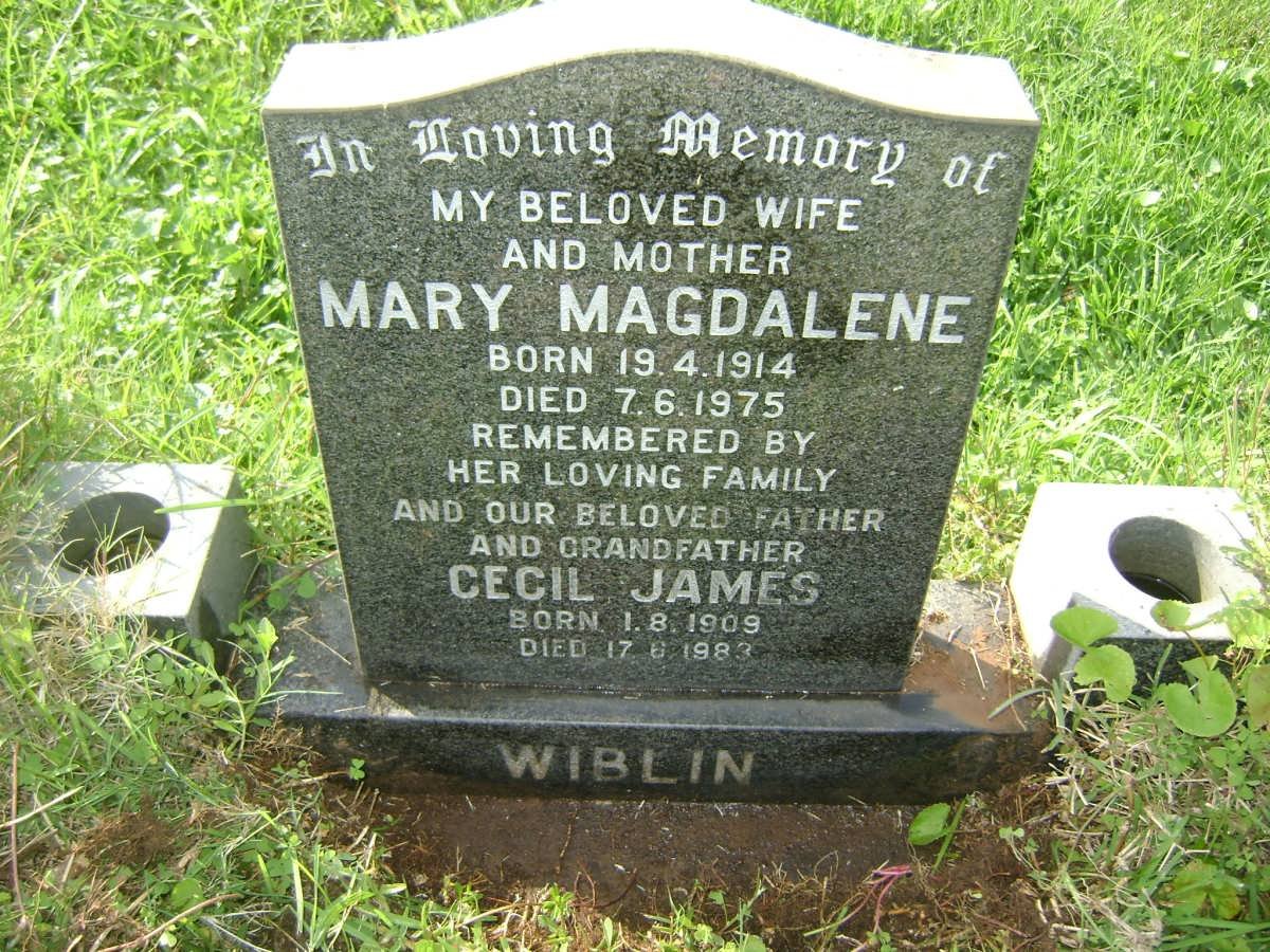 WIBLIN Cecil James 1909-1983 &amp; Mary Magdalene 1914-1975