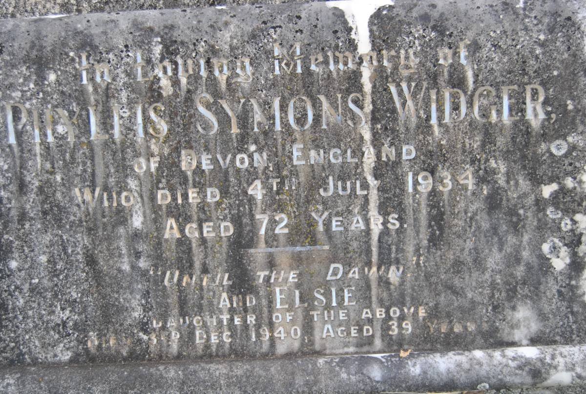 WIDGER Phyllis Symons -1934 :: WIDGER Elsie -1940