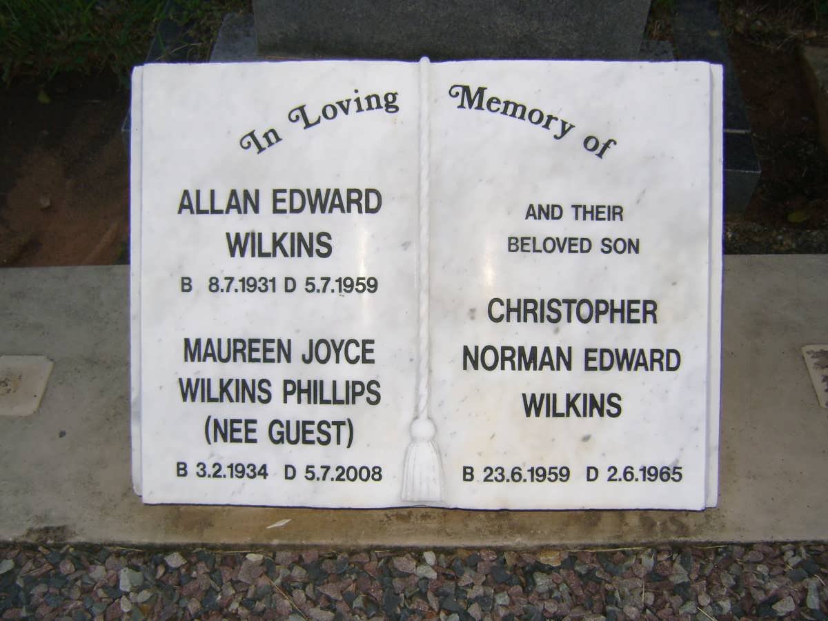 WILKINS Allan Edward 1931-1959 :: PHILLIPS Maureen Joyce formerly WILKINS nee GUEST 1934-2008