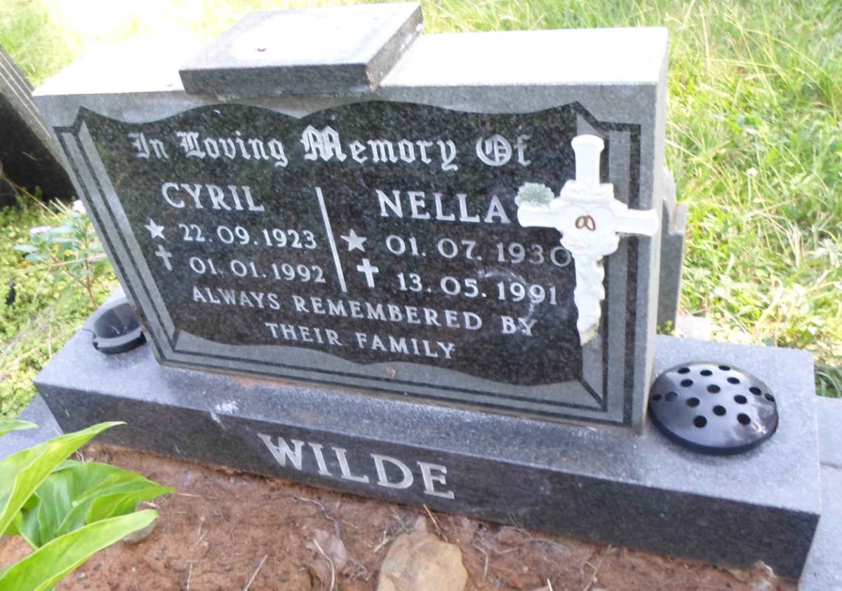 WILDE Cyril 1923-1992 &amp; Nella 1930-1991