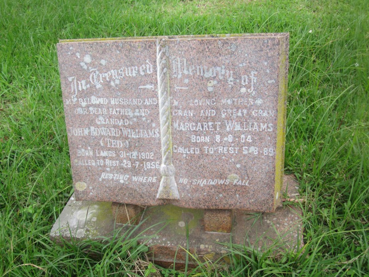 WILLIAMS John Edward 1902-1956 &amp; Margaret 1904-1989
