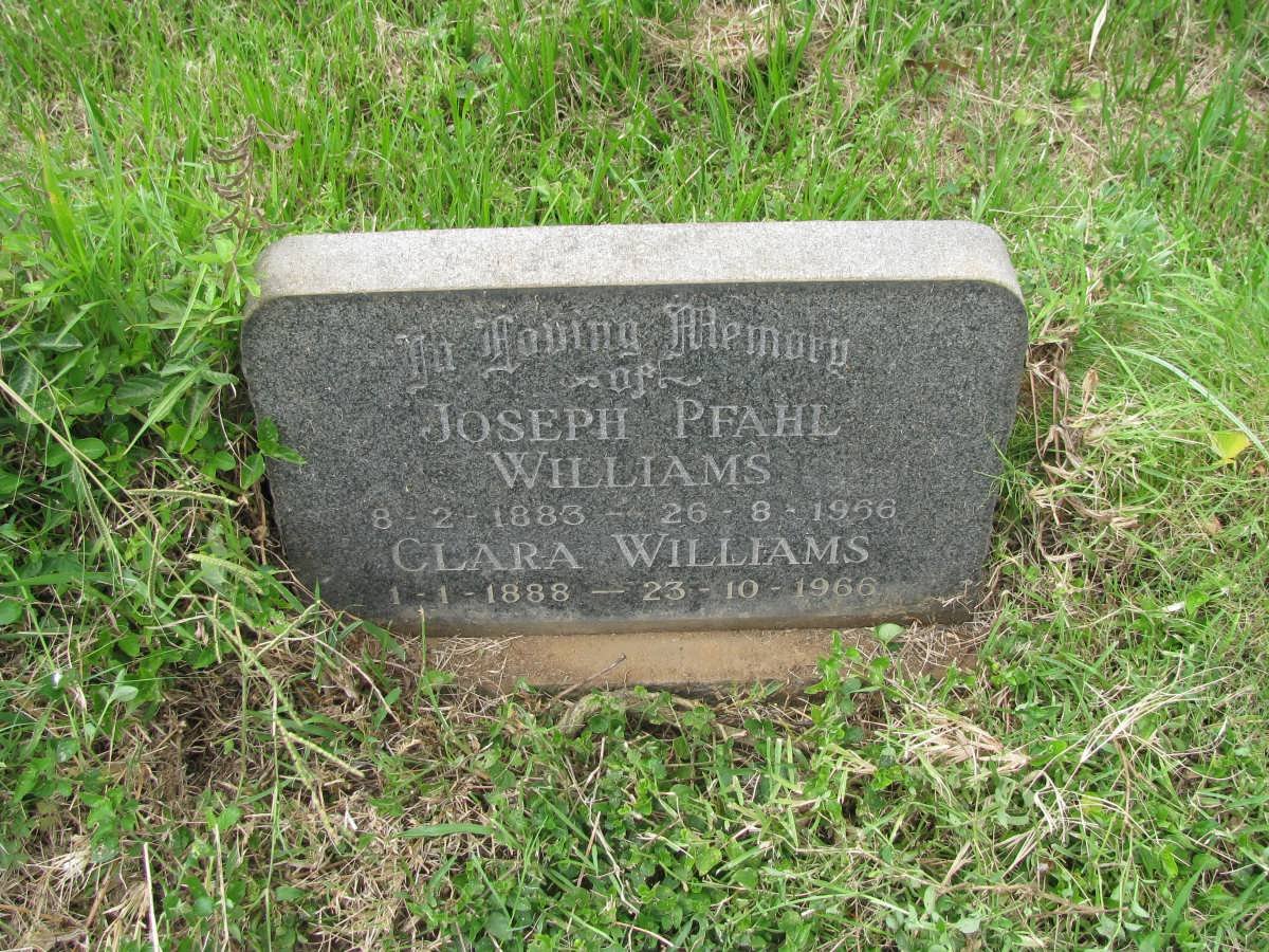 WILLIAMS Joseph Pfahl 1883-1966 &amp; Clara 1888-1966