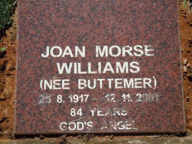 WILLIAMS Joan Morse nee BUTTEMER 1917-2001
