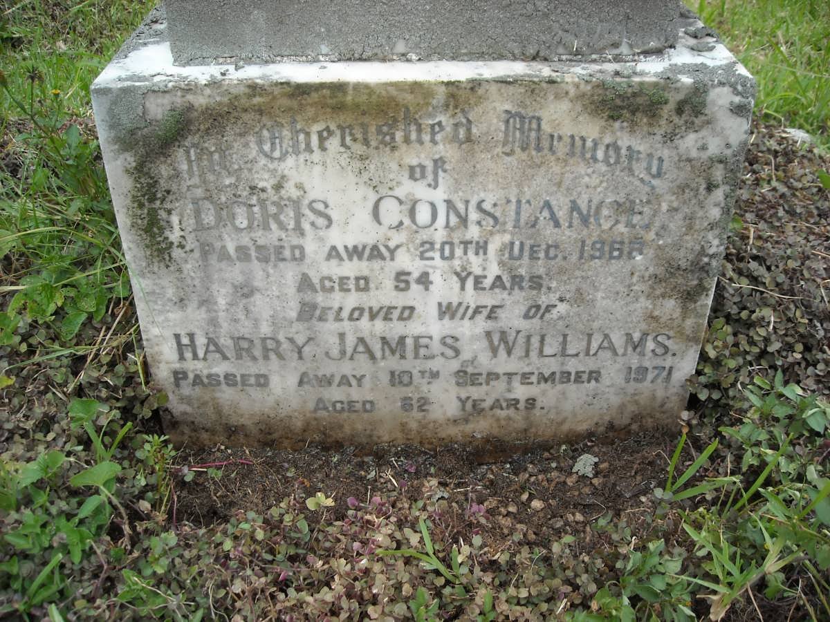 WILLIAMS Harry James -1971 &amp; Doris Constance -1968 